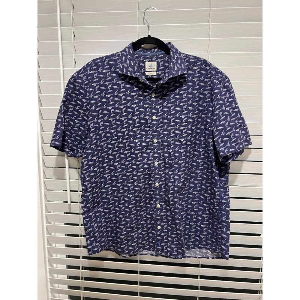 Johnnie-O Koi Fish Shirt Sleeve Button Up Shirt - Size L
